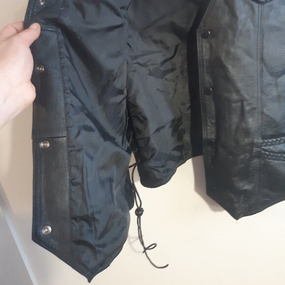 USA Leather - Men's - Genuine Black Leather Braided Trim & Side Laces - Large - Picture 6 of 16